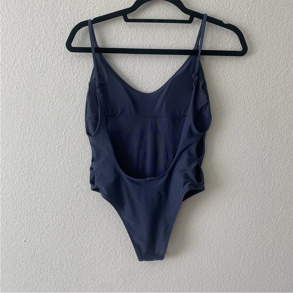 Aerie Swim One Piece High Leg Side Cut Out One Piece Swimsuit S Blue Low Back - Picture 5 of 12